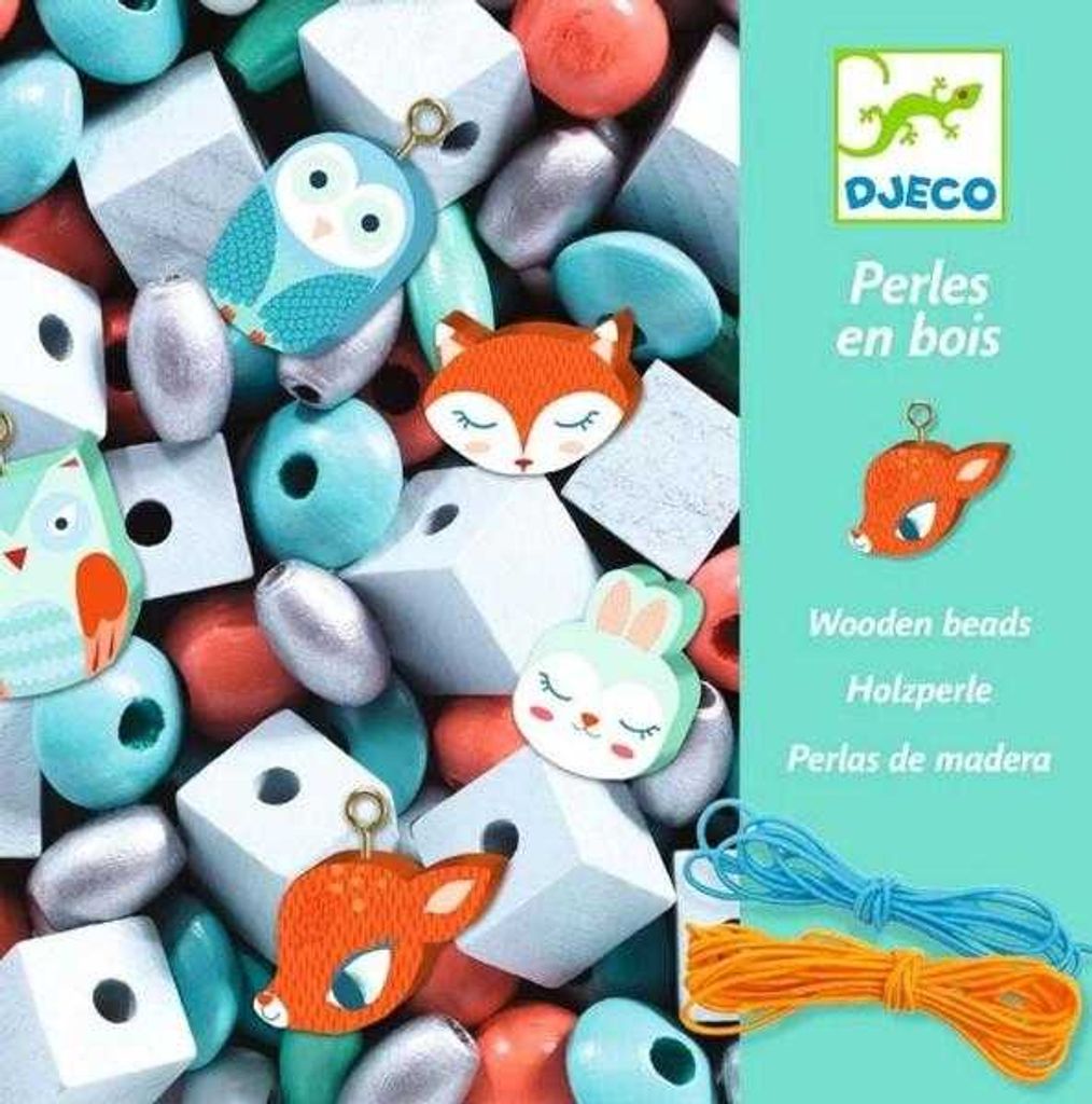 Dřevěné korálky na niti Animalute, Djeco Obrázek produktu 