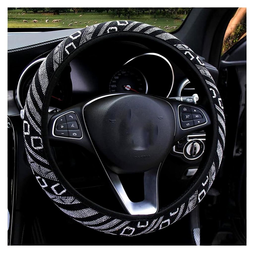 Böhmen Ethnischer Stil Sackleinen Universal Auto Lenkradbezug Lenkradhüllen Lenkradabdeckung Anti-Rutsch Schweiß absorbieren Auto Wrap Lenkrad A...