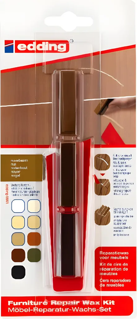 Edding 8901 Set Restauro Legno Noce - 3 Cere + Spatola Professionale