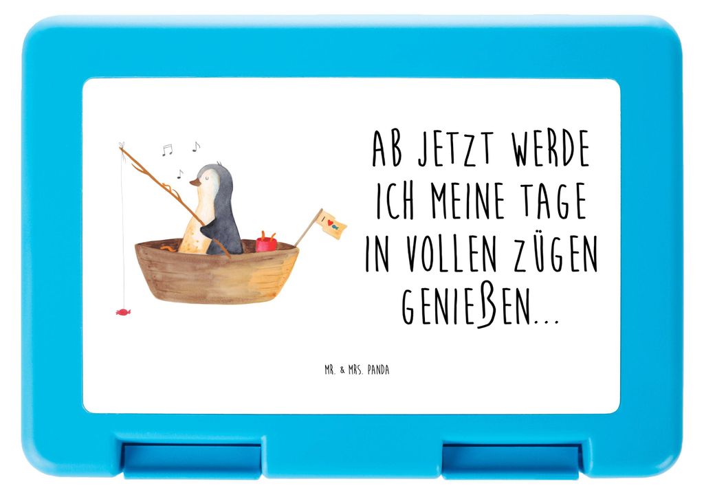 Mr. & Mrs. Panda Bento Box Pinguin Angelboot - Weiß - Geschenk, Boot, Jausenbox, Frühstücksbox, Bentobox, Lunchbox, Snackbox, Optimistisch, Geni...