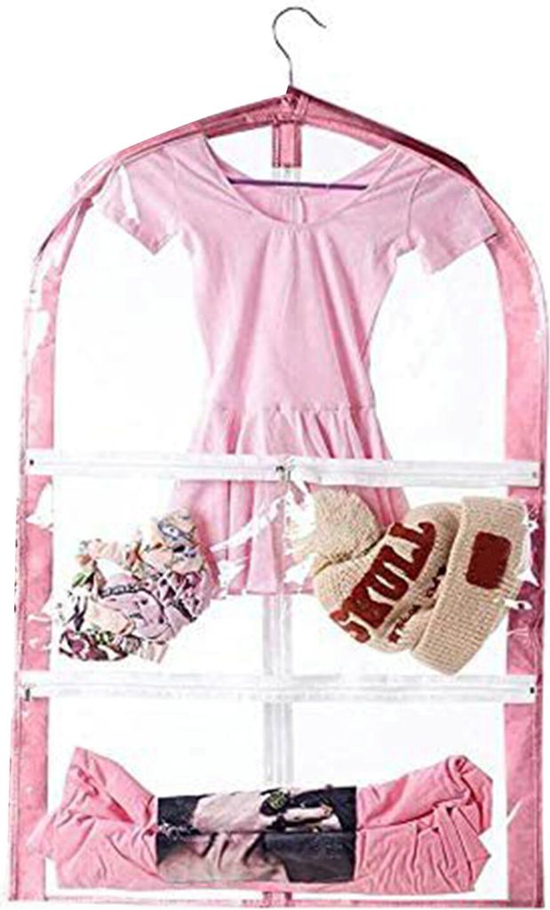 Transparente Kleidertasche für die Reise mit Taschen, Reißverschluss, Kleiderschutzhülle für Tanzkleidung für Kinder, PVC, Organizer für Tanz...
