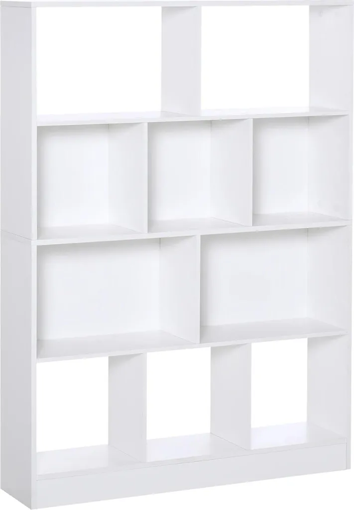 Meuble de rangement salle de bain sur pied colonne 4 niveaux modulable