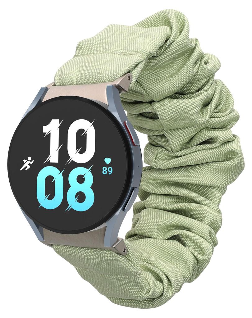 kwmobile Ersatz Armband kompatibel mit Samsung Galaxy Watch 4 / 5 / 6 Galaxy Watch 7 / FE - Smartwatch Scrunchie Haargummi Design Pastellgrün -