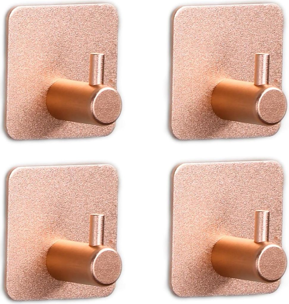Wasserfeste Edelstahl Selbstklebende Haken - Set von 4 Stück - Handtuchhalter ohne Bohren - Für Badezimmer, Schlafzimmer und Tür - Schwere Türh...