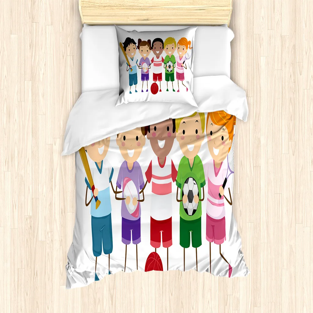 Duvet Cover Calcio ABAKUHAUS 135x200: Design Sportivo e Ipoallergenico