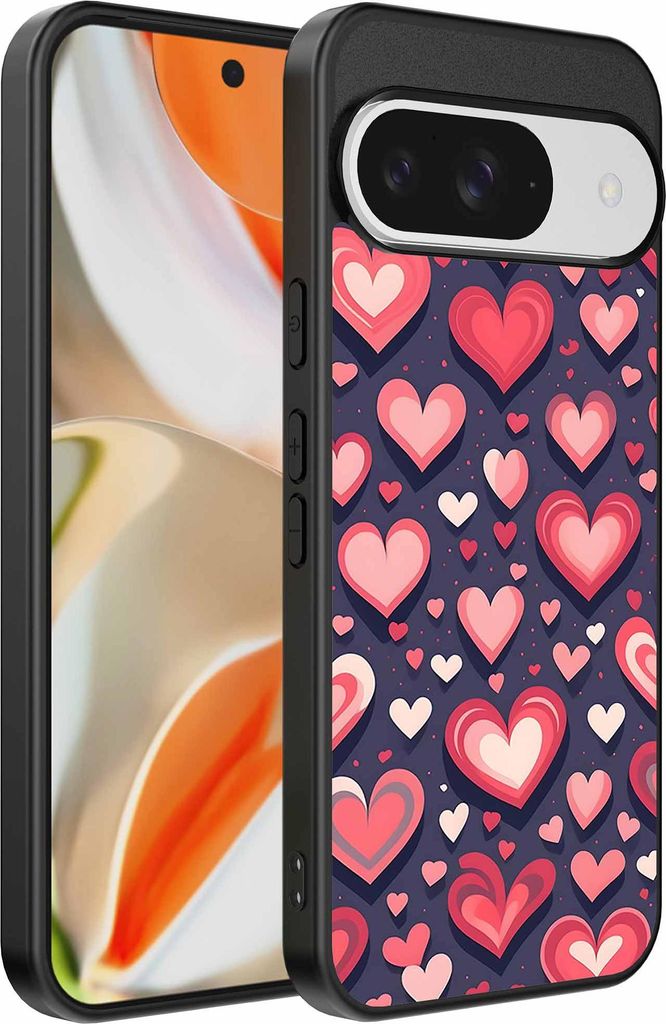 Fit für Google Pixel 9 Pro XL Telefon Fall mit Herz Impressum - TPU Backcover Fall mit Herz-Design - Smartphonica