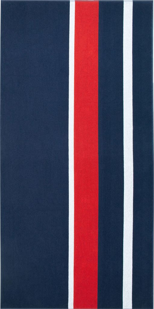 Strandlaken XXL aus Baumwolle, 100x200 cm, blau-rot-weiß Produktbild 