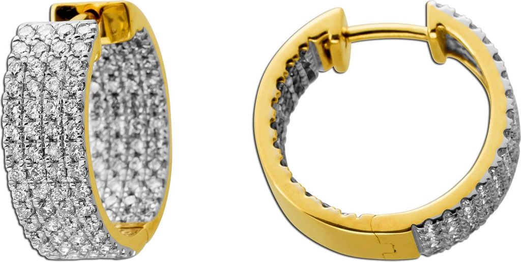 Brillant Creolen 2ct. Gold 585 14K Lab Grown Diamanten IGI Zertifikat
