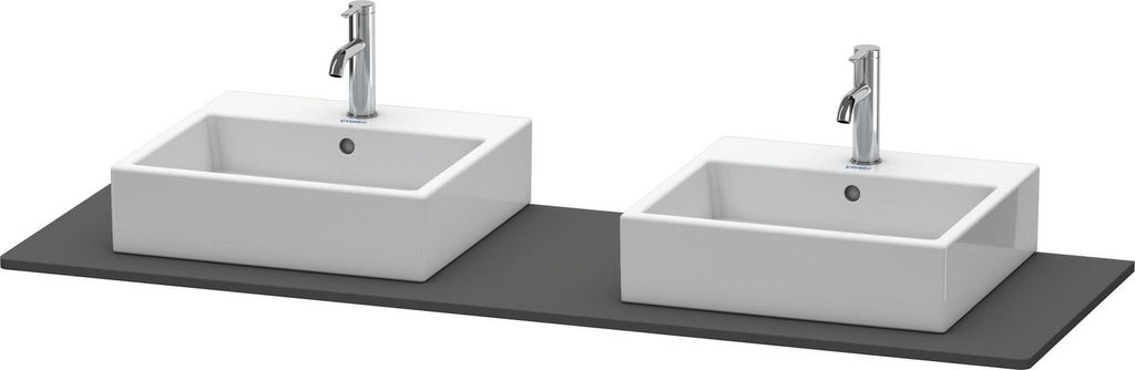 Duravit XSquare Konsole, 2 Ausschnitte, 1600x16x550mm, XS063HB4949