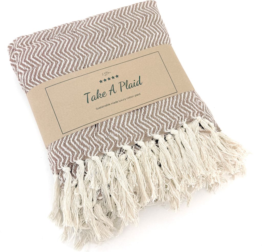 Heimtexland Hochwertige Strick Kuscheldecke Fransen Wohndecke Boho Wolldecke 100% Baumwolle Sofadecke 180x130 weich und warm Strickdecke natur T...