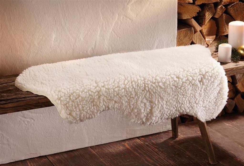 Kunstfell "Lamm" in beige, 60x90 cm, Dekofell, Teppich, Produktbild 