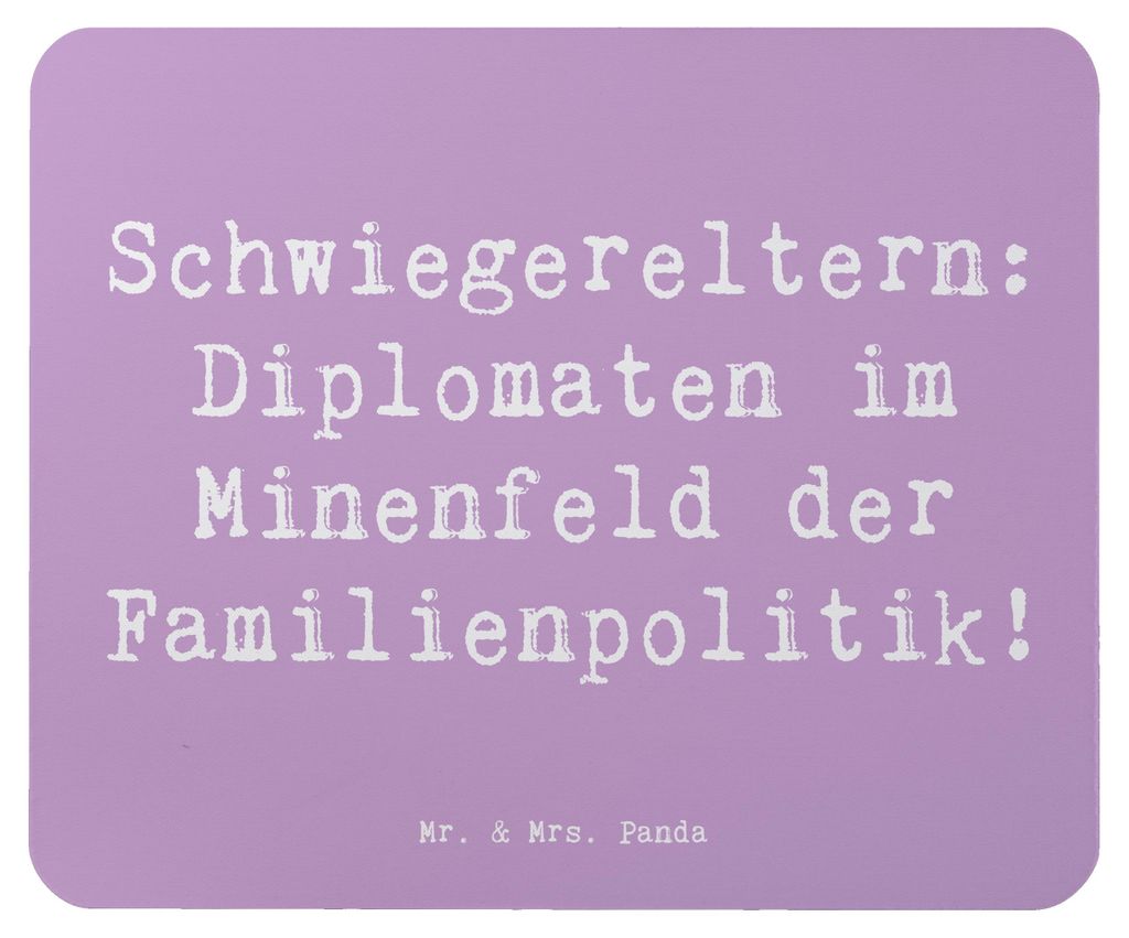 Mr. & Mrs. Panda Mousepad Spruch Schwiegereltern Diplomaten - Lavendeltraum - Geschenk, Mauspad, Diplomatie, Mouse Pad, Freude, Liebe, laptop, Dank...