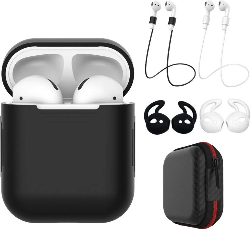 Kit Protezione AirPods INF 6 Pezzi Silicone - Corda Anti-perso