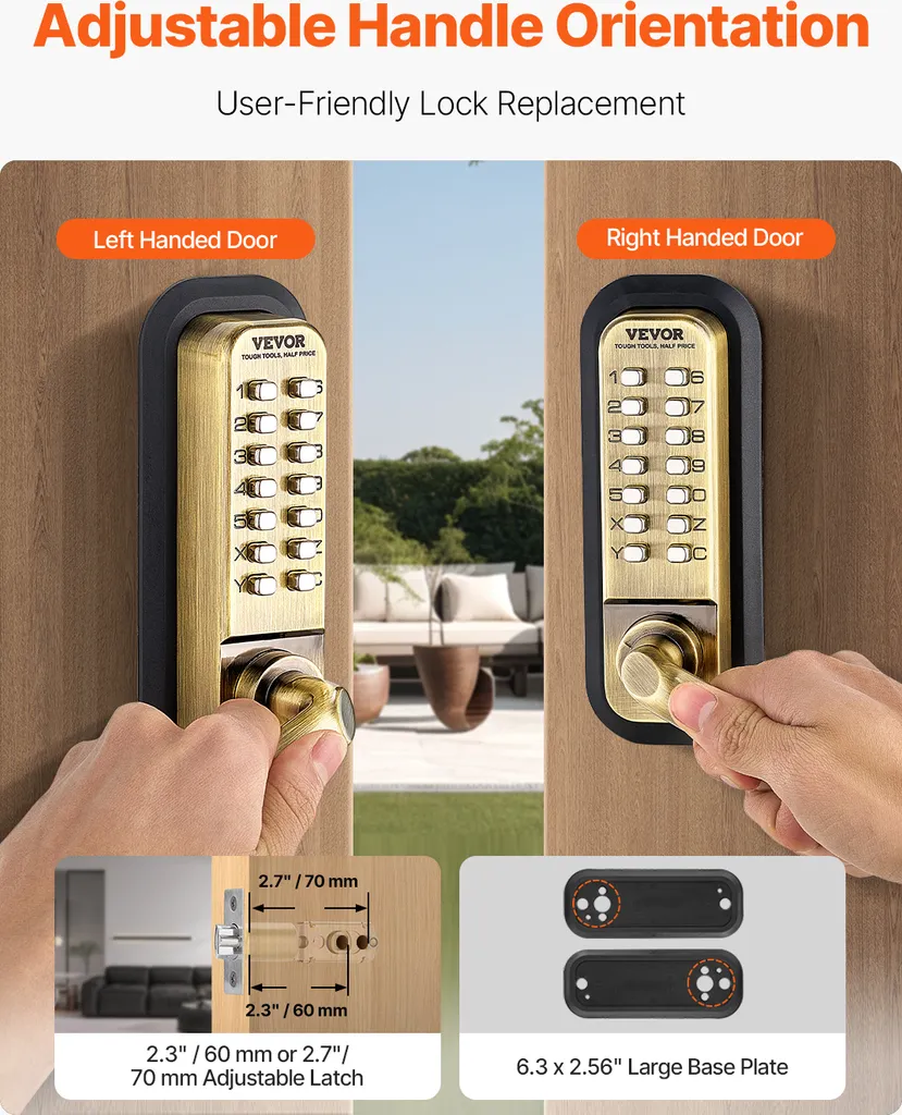 Serrure à code mécanique extérieure pour portail et porte de clôture
