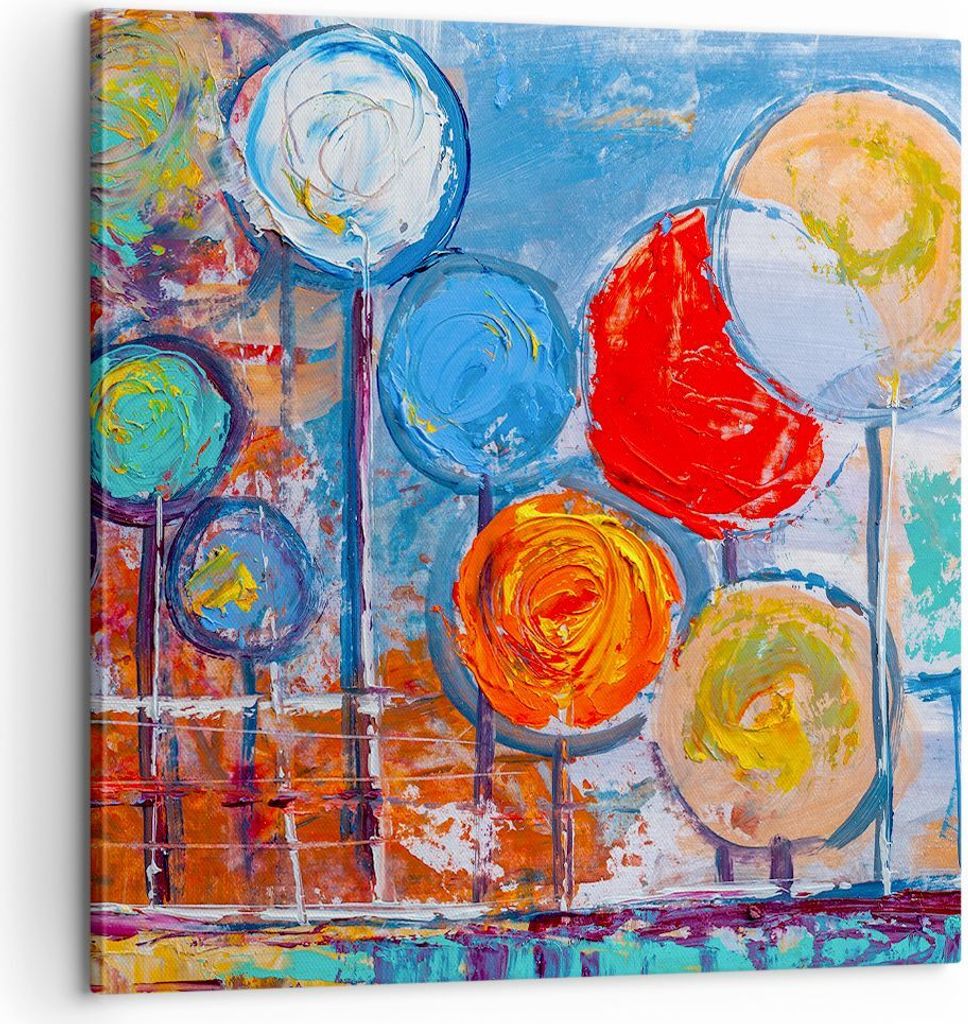 Bild auf Leinwand - Leinwandbild - Abstraktion modern - 60x60cm - Wand Bild - Wanddeko - Wandbilder - Leinwanddruck - Bilder - Kunstdruck - Wanddek...