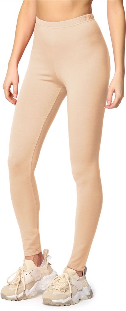 Merry Style Damen Lange Leggings aus Baumwolle MS10-198 (Nude,L)