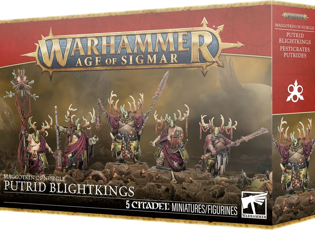 Warhammer Age of Sigmar Maggotkin de Nurgle Putrid Blightkings 5 Figurines