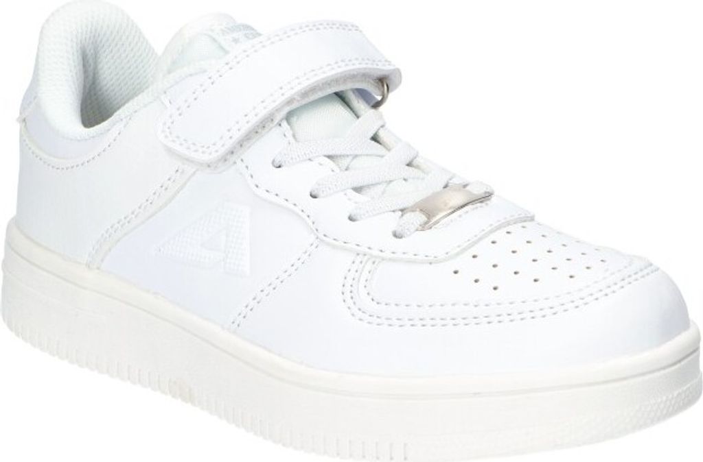 AMERICAN CLUB ES100 Solide Kinderschuhe mit Klettverschluss, modische Kinderschuhe, Sneakers, Innensohle aus Naturleder, Casual, Weiss 37