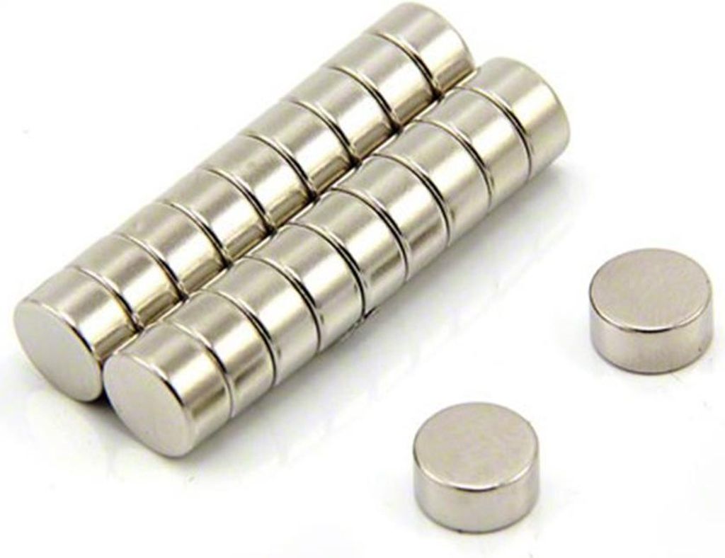 Neodym-Magneten 10 mm Durchmesser 20 Stück Metall