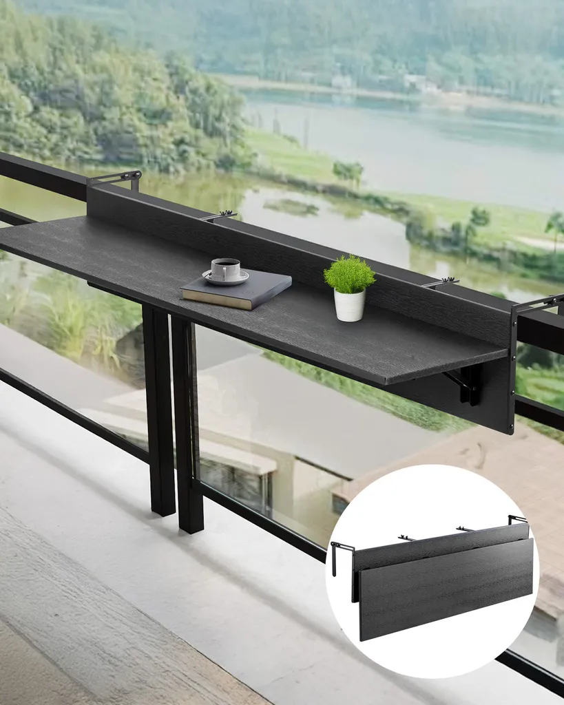 Scrivania da Balcone VEVOR 150x30cm Pieghevole: Ufficio all'Aperto