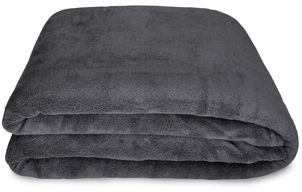 NYVI Kuscheldecke CozyFleece 150x200 cm Anthrazit 2er Set - Produktbild 