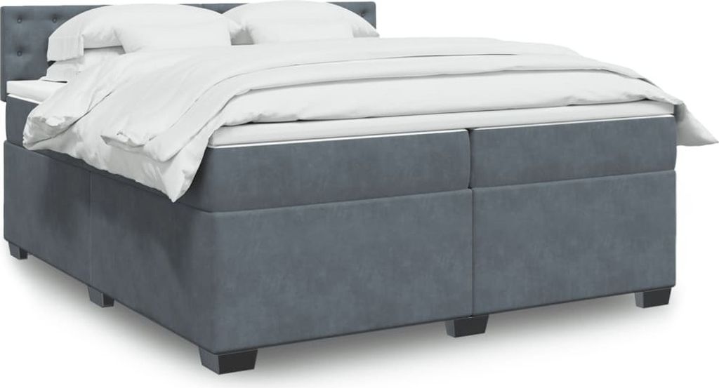 "2026 Promotion" Boxspringbett mit Matratze - Dunkelgrau - 200x200 cm - Samt - Polsterbett CC14898