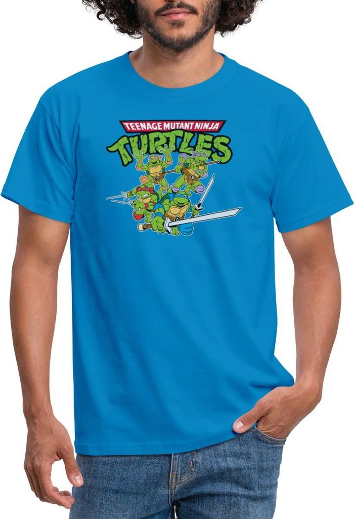 Spreadshirt Teenage Mutant Ninja Turtles Logo Männer T-Shirt, M, Royalblau