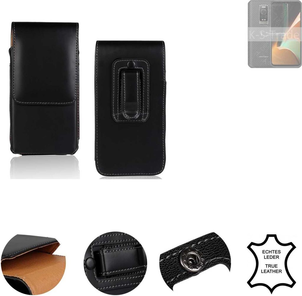 K-S-Trade Holster Gürteltasche Handy Hülle Schutzhülle kompatibel mit Ulefone Armor 17 Pro Handyhülle Leder schwarz, 1x