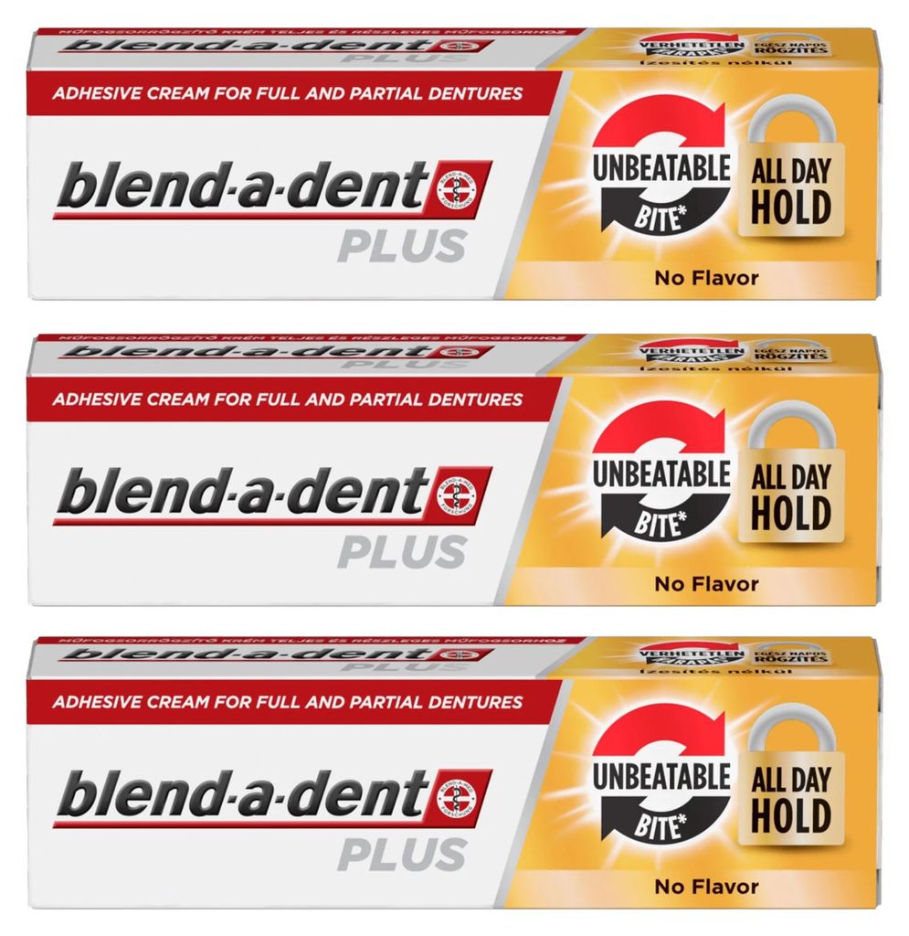 Blend-a-dent - Prothesenkleber Plus - 3er Pack - Extra Produktbild 