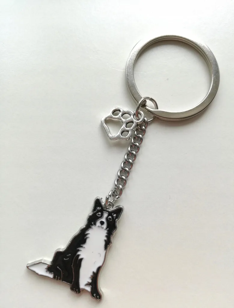 Portachiavi Border Collie 3D Design Moderno - Accessorio per Amanti Cani