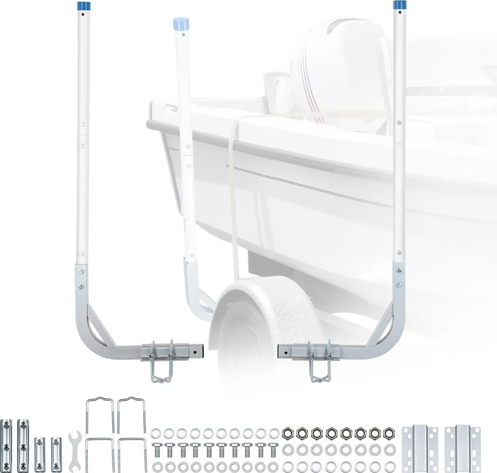Poteau de guidage remorque bateau réglable 120cm en acier et PVC
