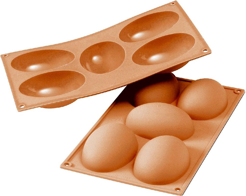 Silikomart Muffinbackform halbes Ei 5er 10,2x7,3cm H 3,6cm Silikon, terracotta