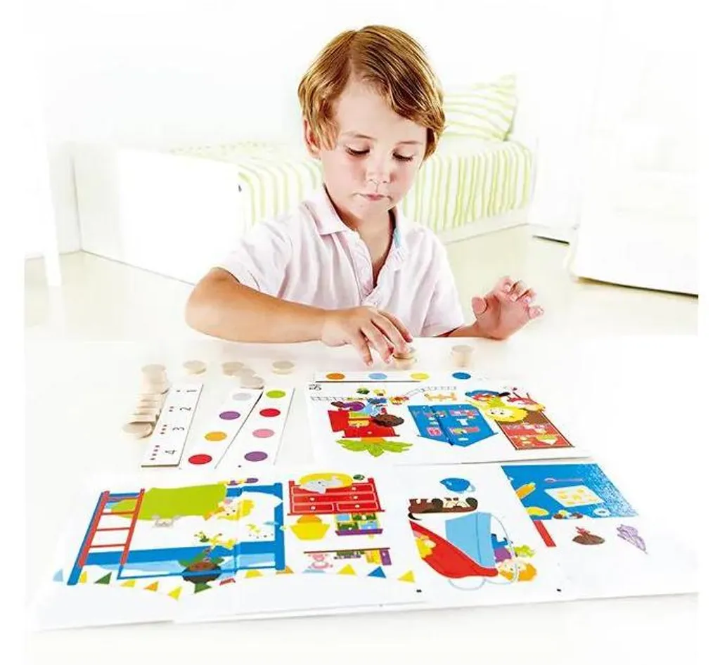 Apprendre les couleurs facilement avec le kit Hape Home Education