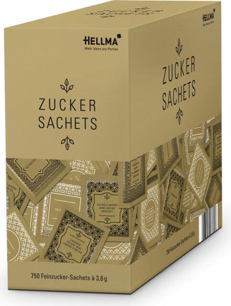 Hellma Zucker-Sachets Goldline, Zucker, Portionszucker, Produktbild 
