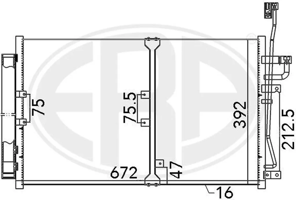 Condensateur clim aluminium avec déshydrateur intégré ERA 20 759 647 OE