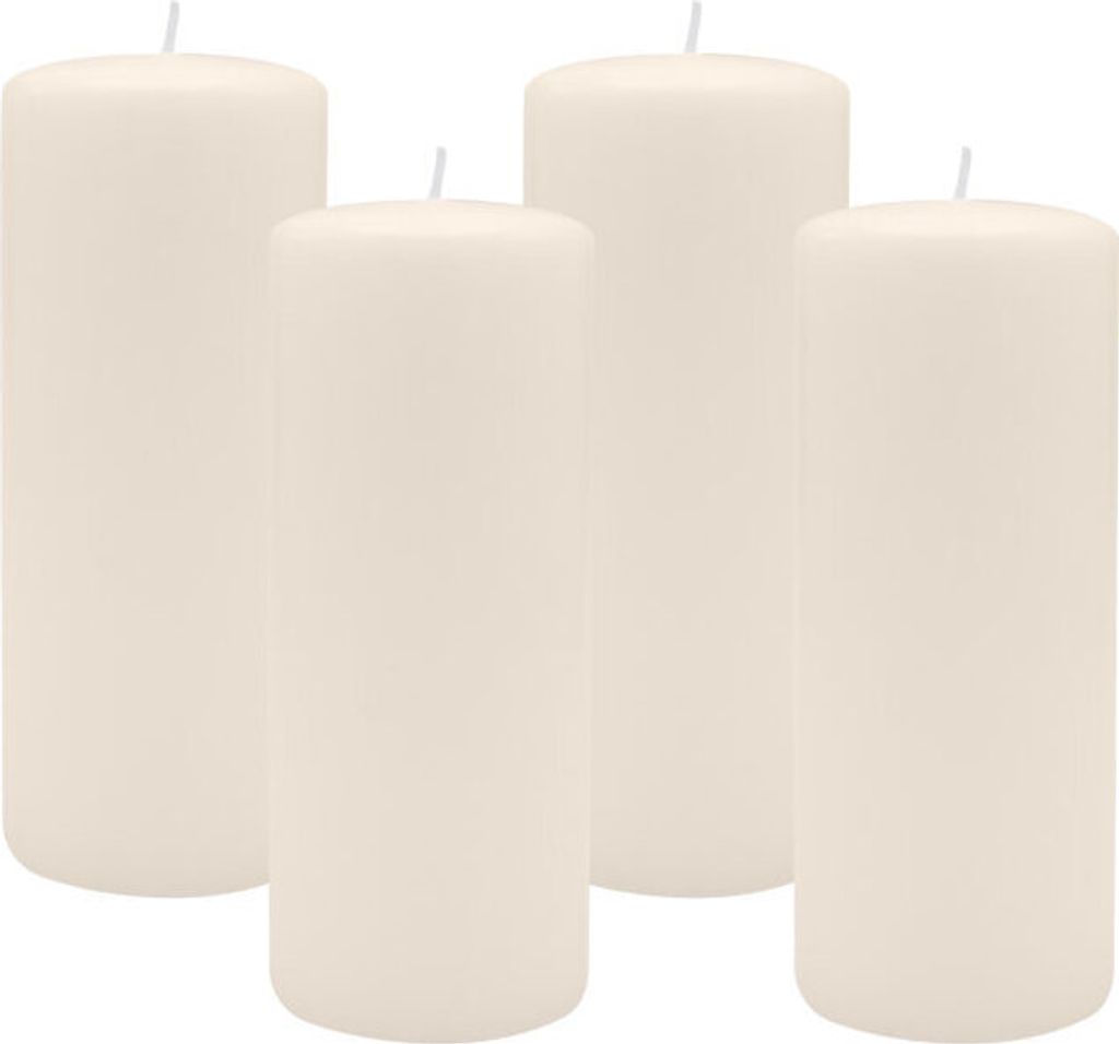 4er Set Adventskranzkerzen Elfenbein Ø 80 x 200 mm Produktbild 