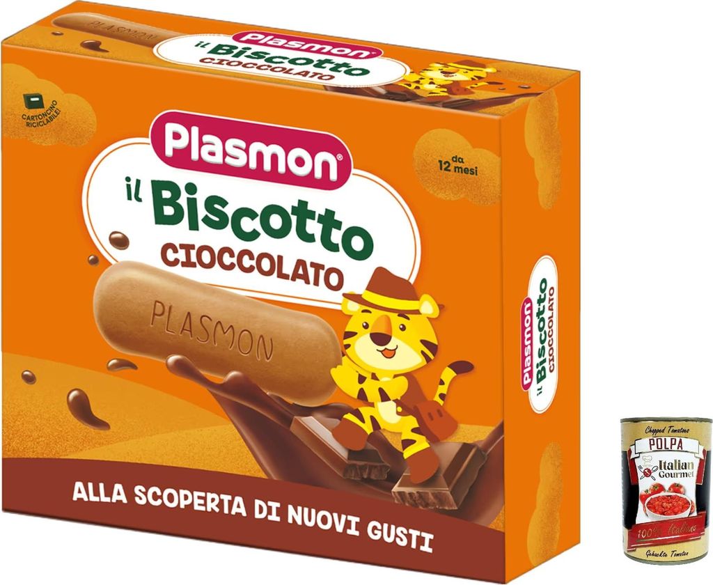 6x Plasmon Biscotto al cioccolato 12m+ 320 g + Italian Gourmet polpa 400g