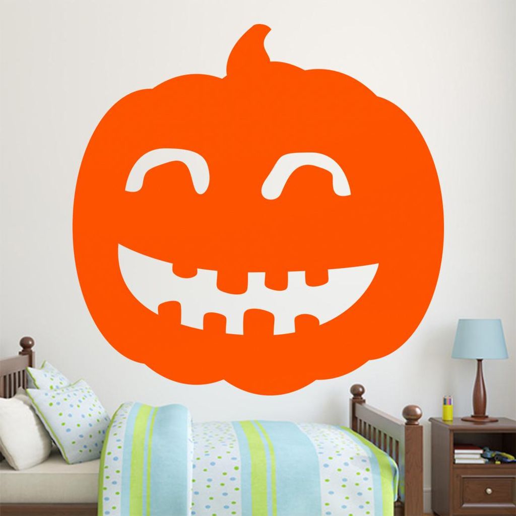 hauptsachebeklebt KIWISTAR Kürbis - Lachen Fröhlich Halloween Wandtattoo in 6 Größen - Wandaufkleber Wall Sticker - Dekoration, Küche, Wohnzim...
