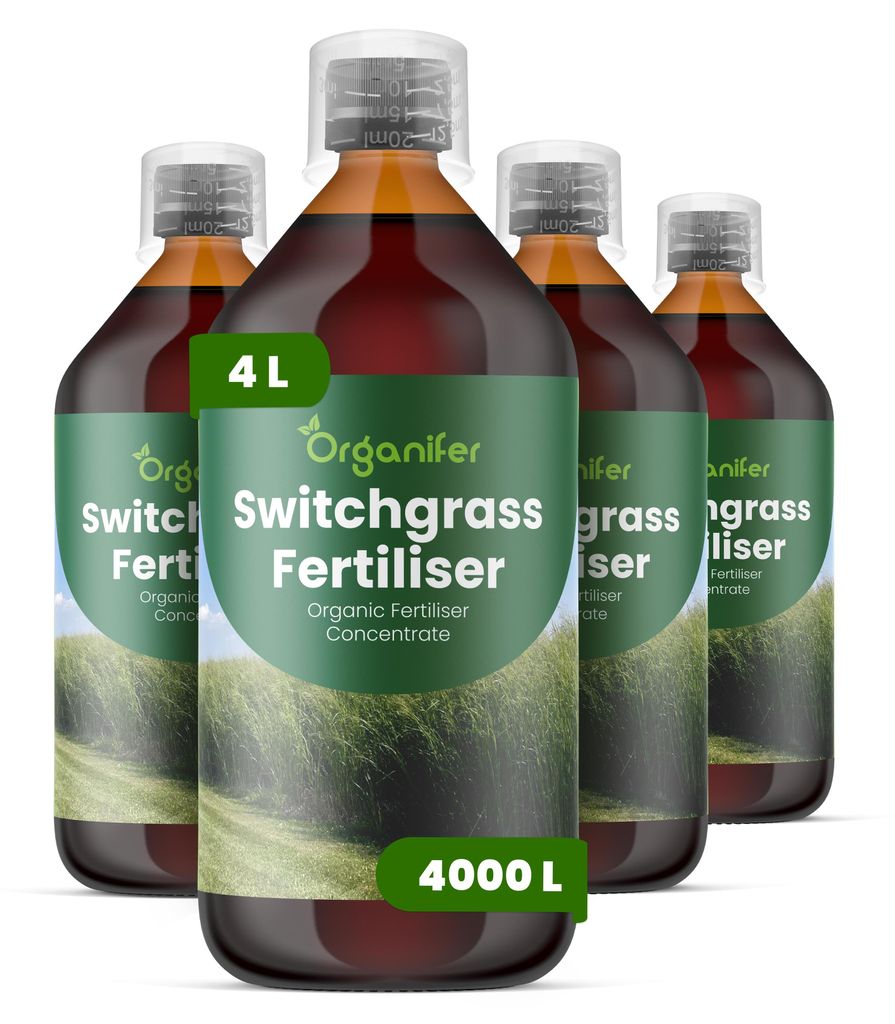 Flüssigdünger Für Switchgrass 4x1L – 2-1-8 NPK – Flüssig-Pflanzendünger Für Switchgrass – Für Langanhaltendes Wachstum, Blattentwicklu...