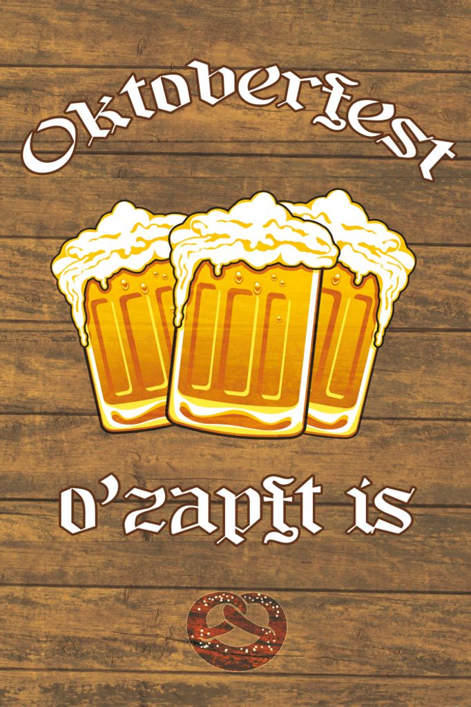 Bier Kunstdruck Bild - , O'Zapft Is (180 x 120 cm)