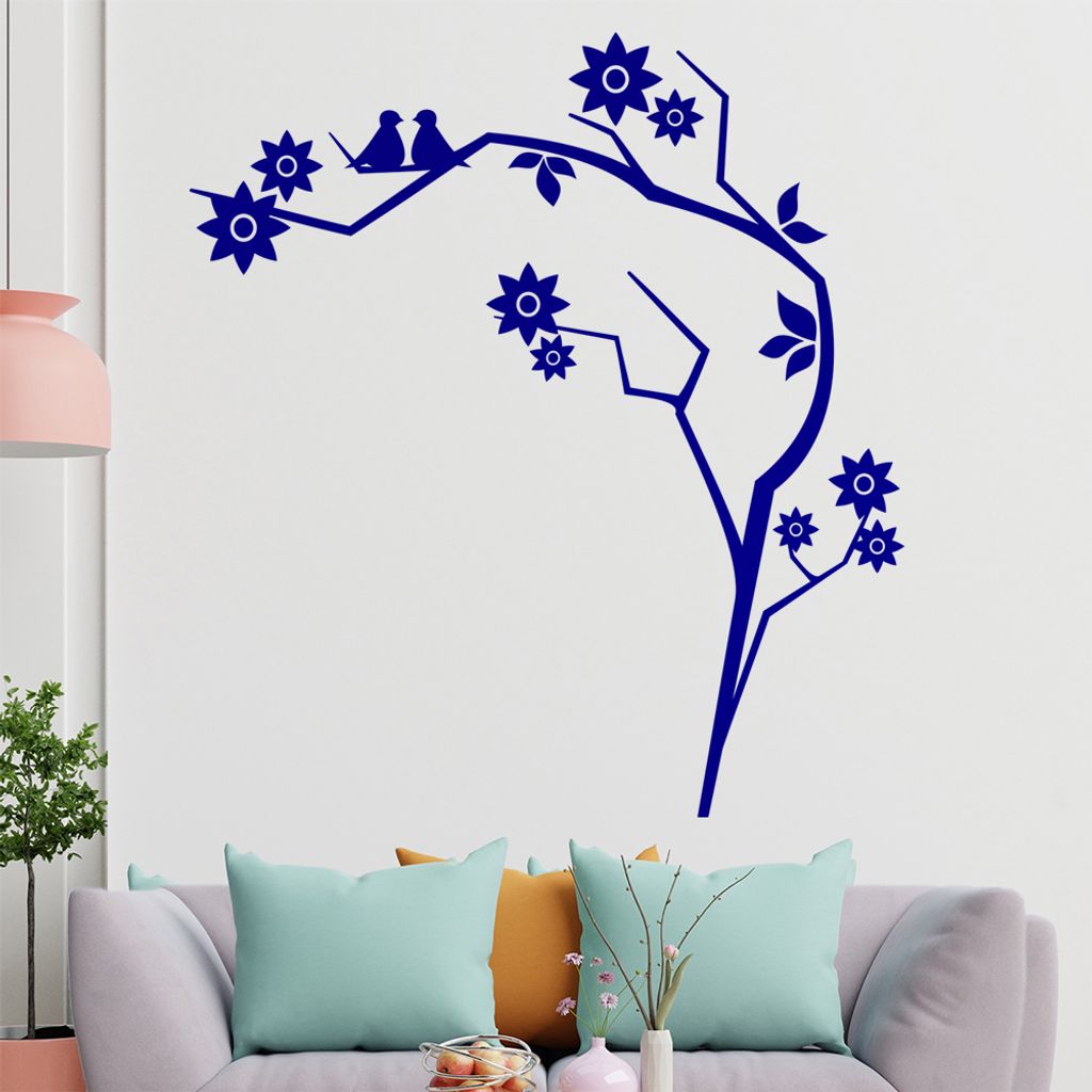 Tribal Farn mit Schmetterling Wandtattoo in 6 Größen - Wandaufkleber Wall Sticker - Dekoration, Küche, Wohnzimmer, Schlafzimmer, Badezimmer
