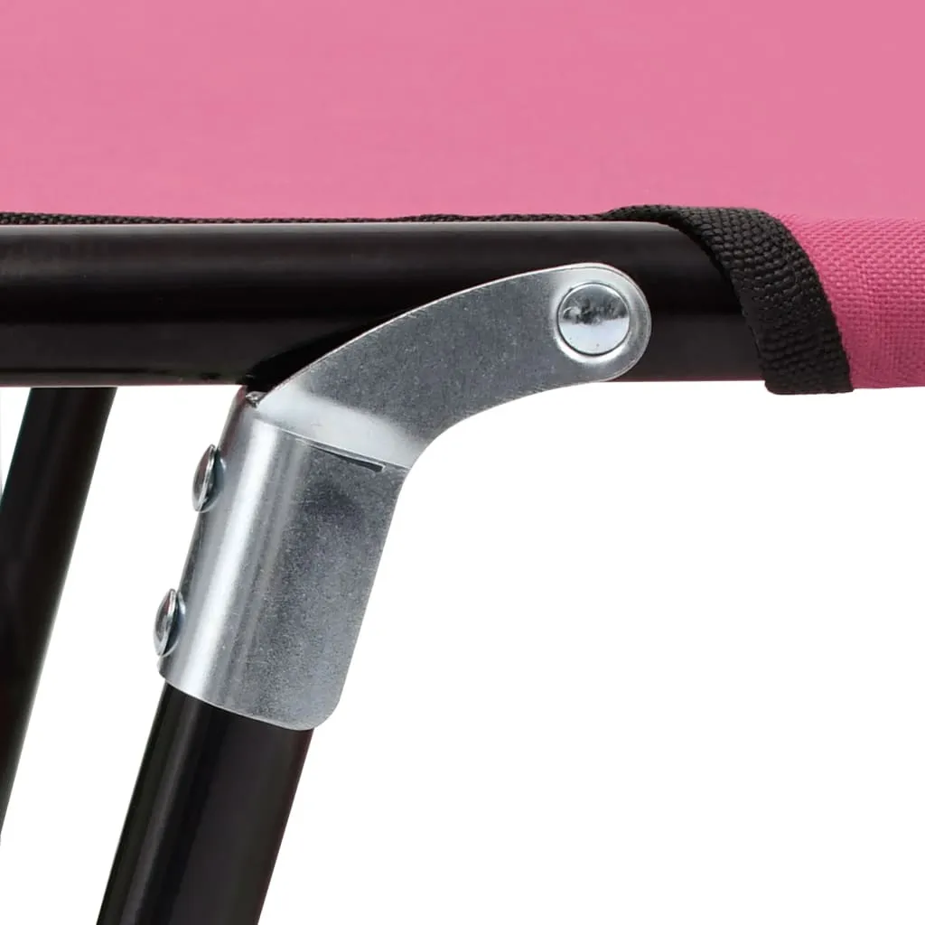 Transat rose pliable structure acier traité - Ultra léger et résistant - 8