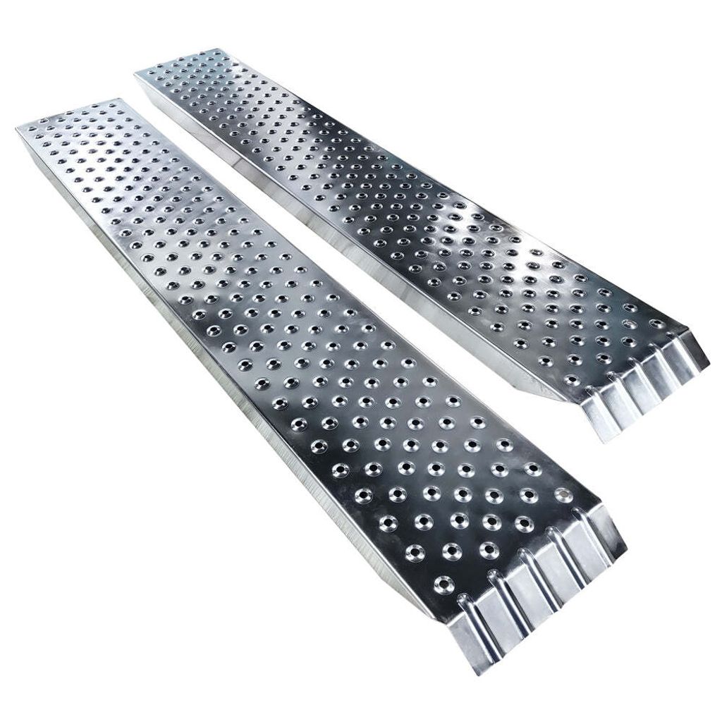 VOUNOT 2x Auffahrrampe aus Verzinkter Stahl, Rutschfest Laderampe,160 cm, Maximale Last 400kg