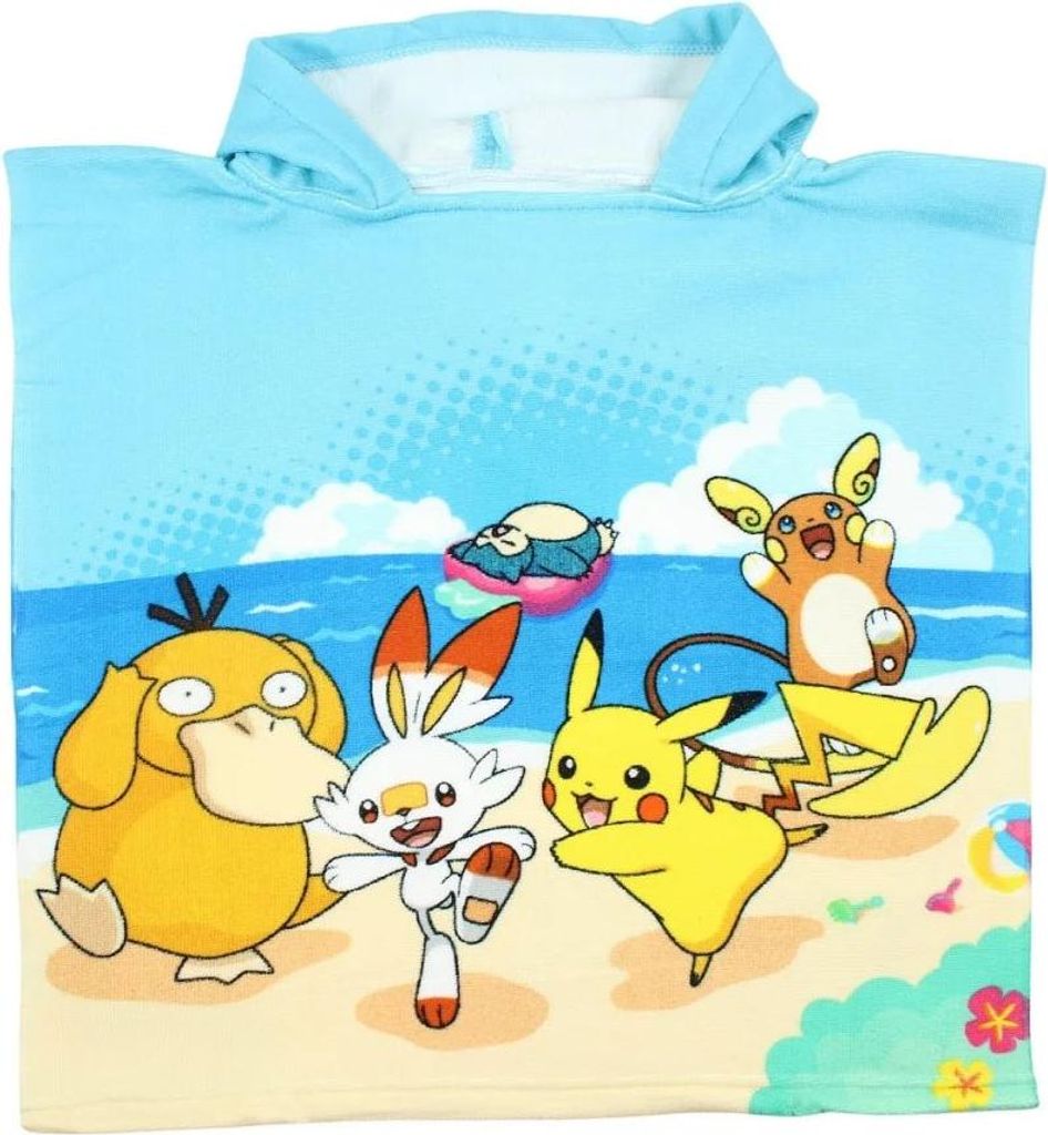 Pokemon Pikachu Anton Kinder Mikrofaser Poncho Badeponcho