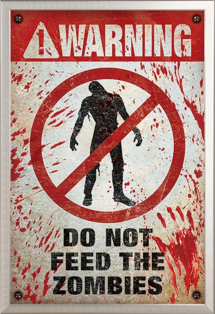 Idea Regalo: Poster Zombie Shinsuke Cornice Maxi Alluminio Argento