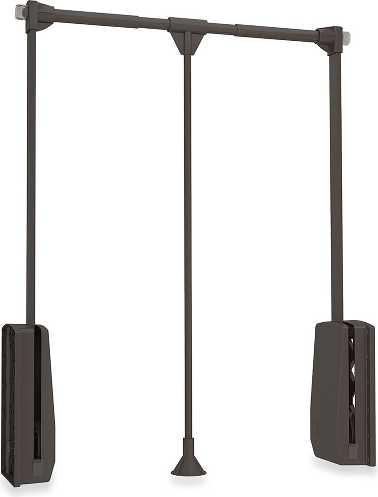 Emuca Kleiderlift für Garderoben Hang, 830 - 1150, Mokka, Stahl und Kunststoff