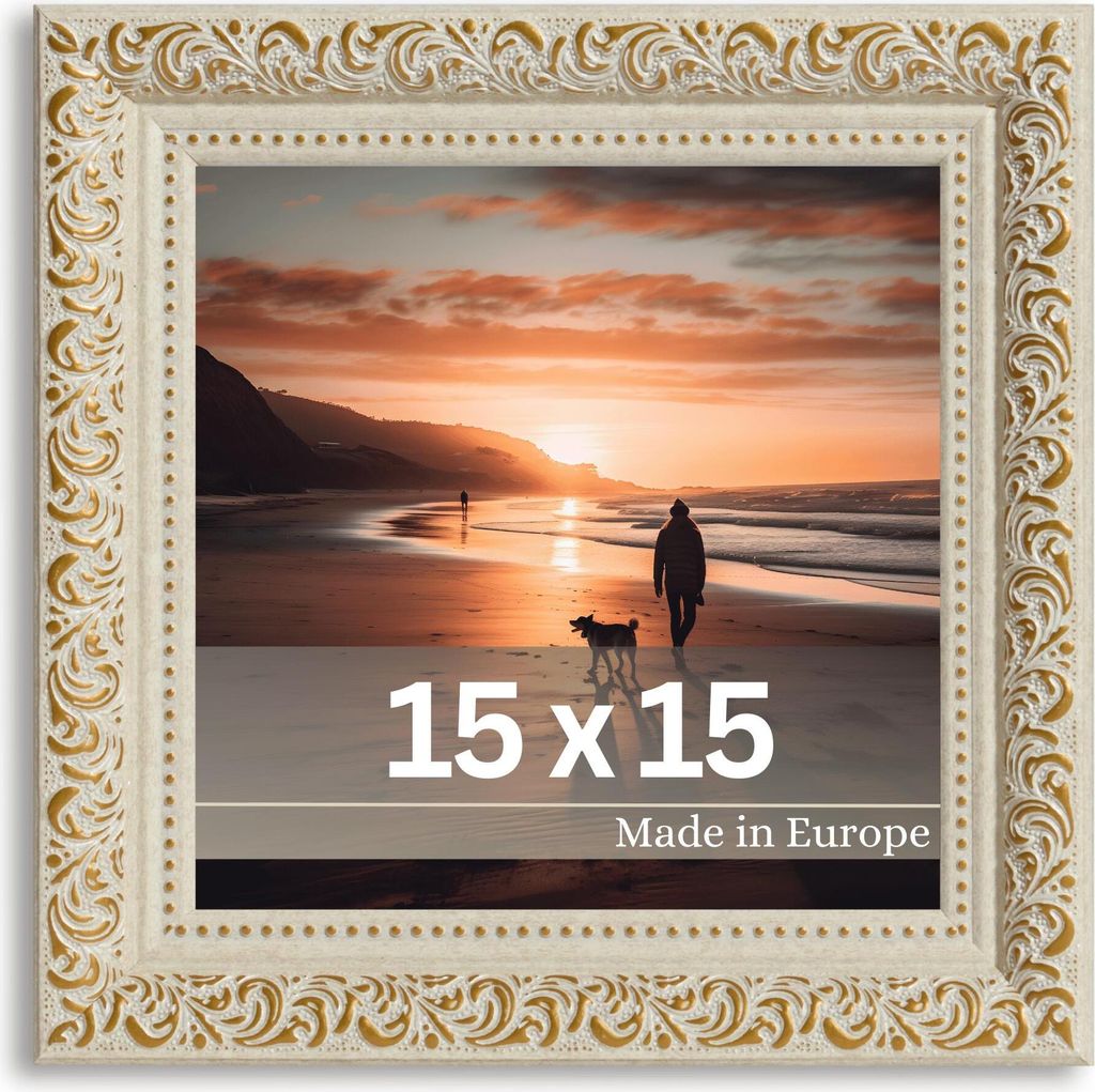 Bilderrahmen "Rubens" - Farbe: Beige Gold - Größe: 15 x 15 cm