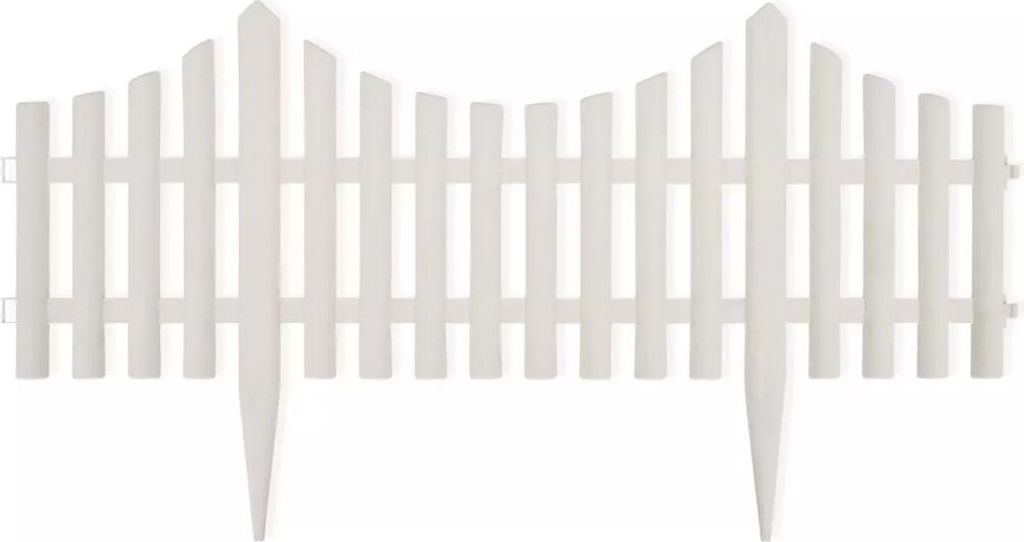 vidaXL Bordatura per prato 17 pz. Bianco 10 m PP Immagine del prodotto 