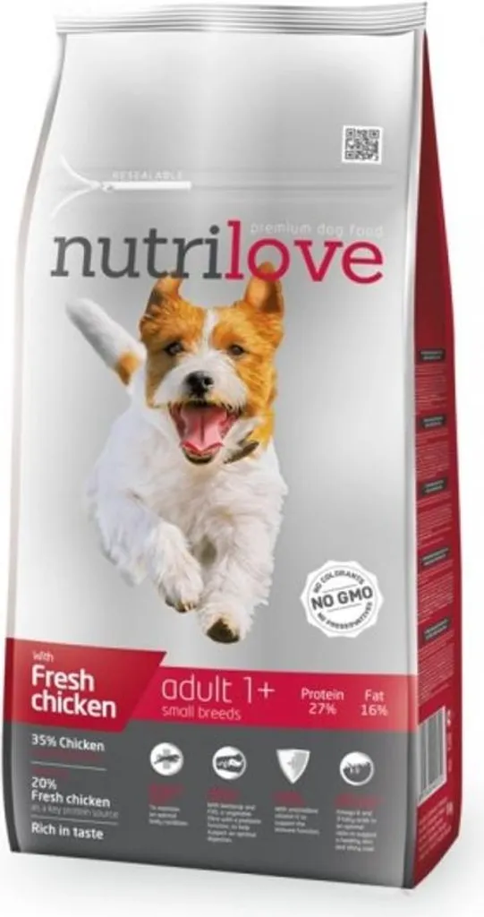 Nutrilove GRANULE per cani Adult Small Breeds con pollo fresco 8 kg