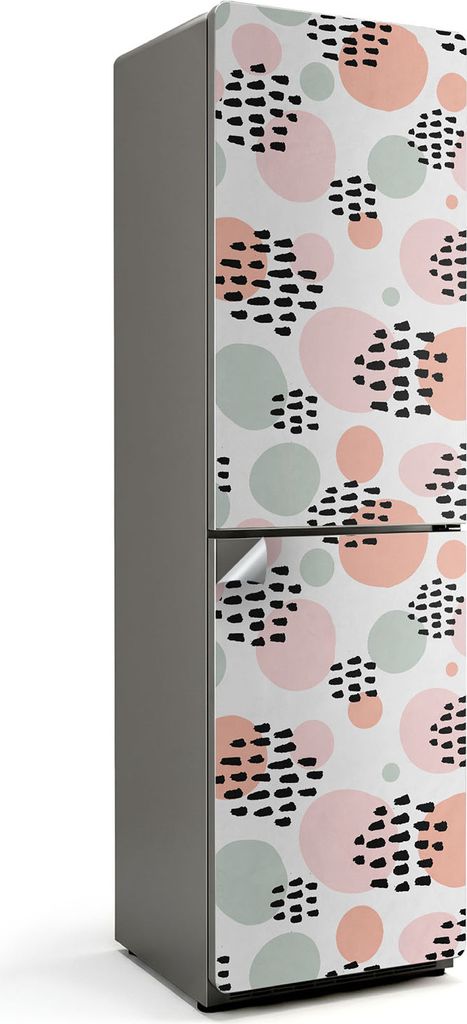 Geometrisches Muster in Symmetrie – Kühlschrank Aufkleber – Klebefolie Kühlschrank – Kühlschrank Nachbildung – Kühlschrankfolie selbstk...
